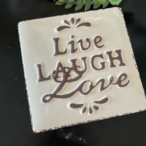 Live,Laugh,Love white Ceramic Trinket Box